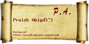 Preidt Abigél névjegykártya